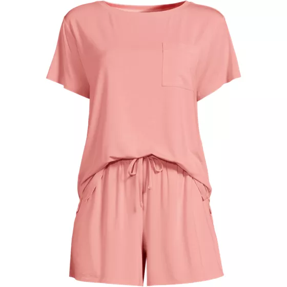 Women's Cooling 2 Piece Pajama Set - Short Sleeve Tee and Shorts - primary