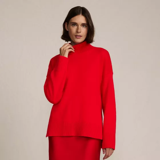Women's Cozy Lofty Split Hem Turtleneck Sweater - primary