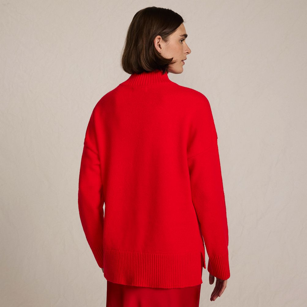 Women's Cozy Lofty Split Hem Turtleneck Sweater | Lands' End