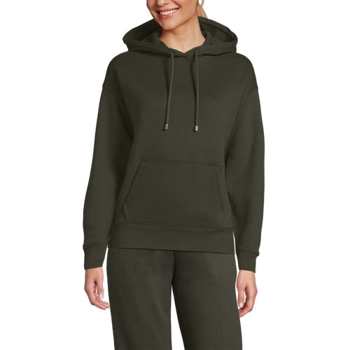  Lands' End Serious Sweats Kapuzen-sweatshirt, Damen, Größe:32-34 Regular, Grün, Baumwoll-mischung/polyester-mischung, By Lands' End 