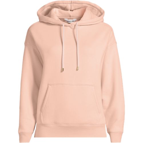 Serious Sweats Hooded Sweatshirt, Women, size: M, regular, Pink, Cotton-blend/Poly-blend, by Lands' End