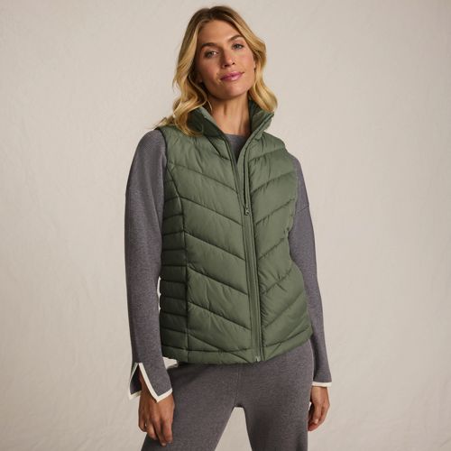  Lands' End Isolierte Steppweste Featherfree, Damen, Größe:32-34 Regular, Grün, By Lands' End 