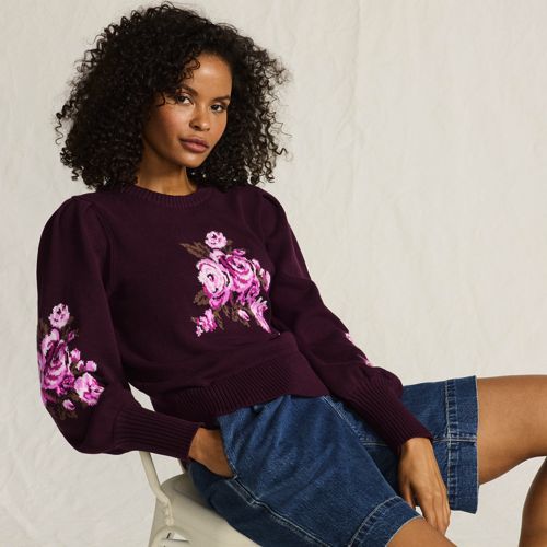 Women's Cable Ottoman Relaxed Long Sleeve Funnel Neck Tunic