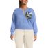 Women's Plus Size Cropped Placed Jacquard Fine Gauge Crew Neck Cardigan Sweater, Front