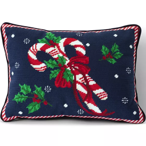 Holiday Needlepoint Throw Pillow - primary
