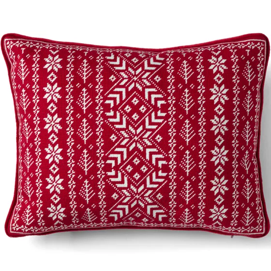 Holiday Needlepoint Throw Pillow - primary