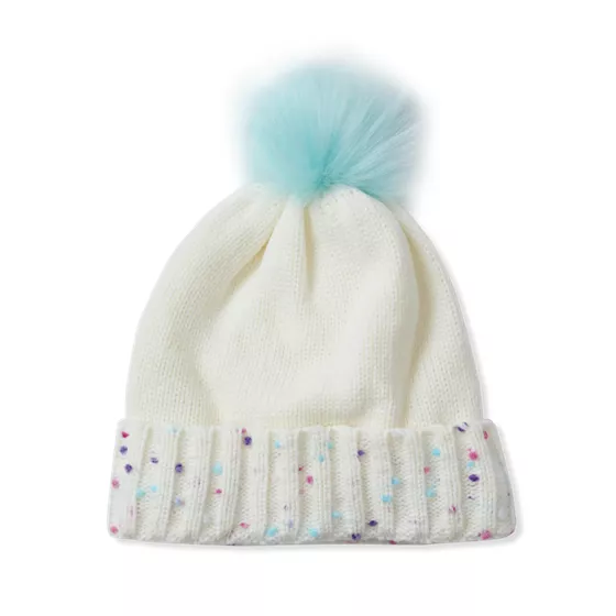 Kids Fleece Lined Pom Hat - primary
