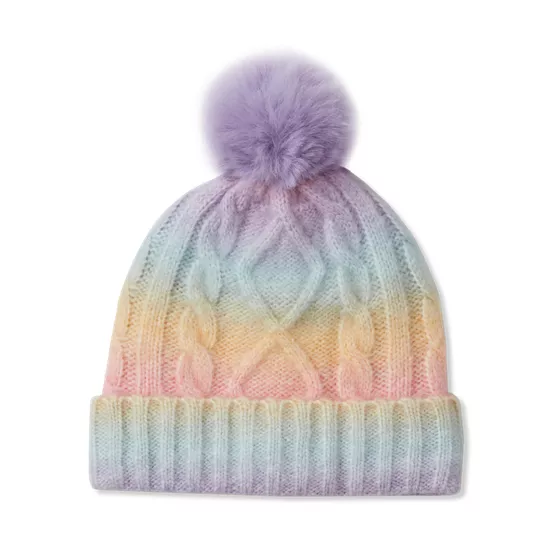 Kids Fleece Lined Pom Hat - primary