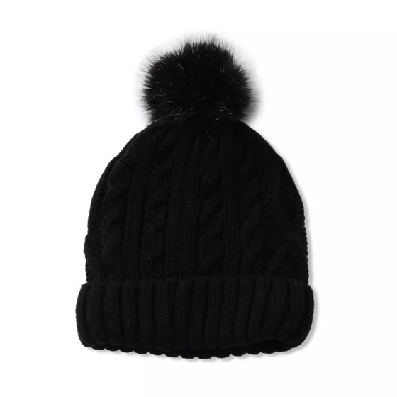 Kids Fleece Lined Pom Hat - primary
