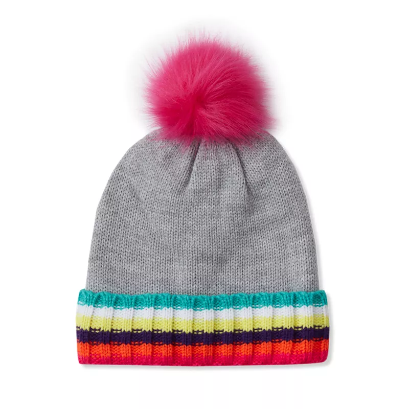 Kids Fleece Lined Pom Hat, alternative image