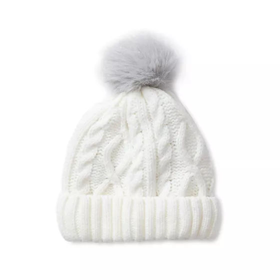 Kids Fleece Lined Pom Hat - primary