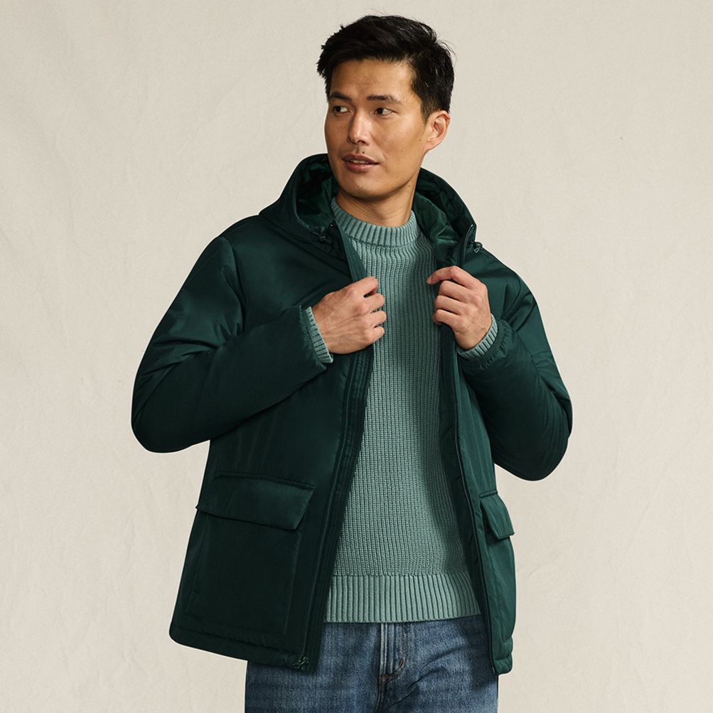 Men's FeatherFree Insulated Hooded Jacket | Lands' End