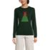 Women's Fine Gauge Placed Jacquard Crew Neck Sweater, Front