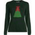 Women's Fine Gauge Placed Jacquard Crew Neck Sweater, Front