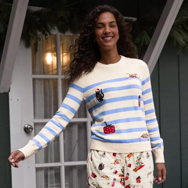 Women's Drifter Modern Jacquard Crew Neck Sweater, alternative image