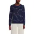 Women's Fine Gauge Cotton All Over Jacquard Crew Neck Sweater, Front