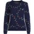 Women's Fine Gauge Cotton All Over Jacquard Crew Neck Sweater, Front