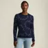 Women's Fine Gauge Cotton All Over Jacquard Crew Neck Sweater, Front