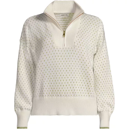 Women's Drifter Floatback Jacquard Quarter Zip Sweater, Front