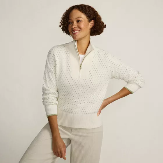 Women's Drifter Floatback Jacquard Quarter Zip Sweater - primary