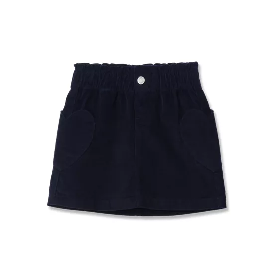 Girls Corduroy Skirt with Heart Pockets - primary