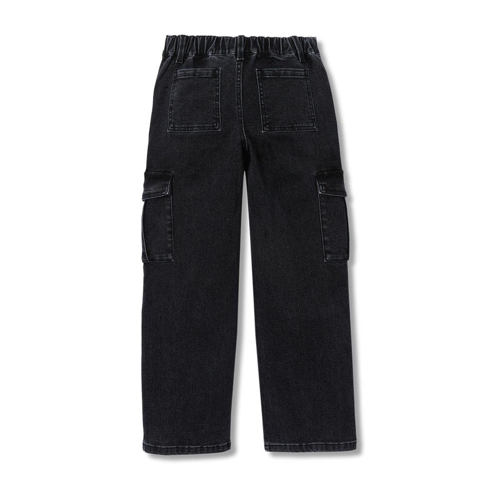Girls Denim Cargo Wide Leg Jeans | Lands' End
