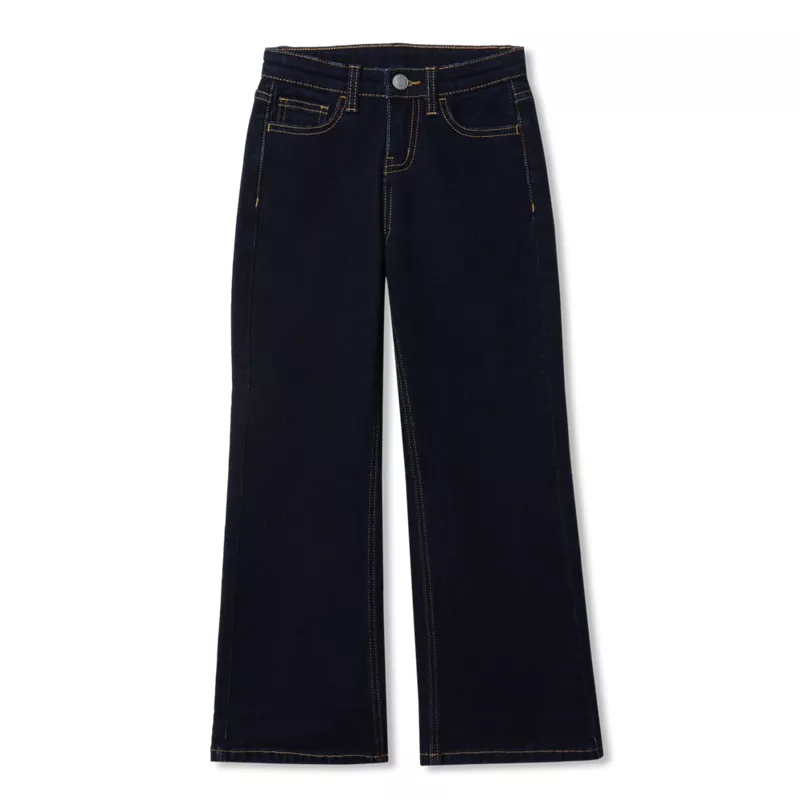 Girls Wide Leg Denim Jeans, alternative image