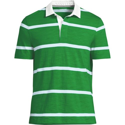Men's Short Sleeve Lightweight Slub Rugby Polo | Lands' End