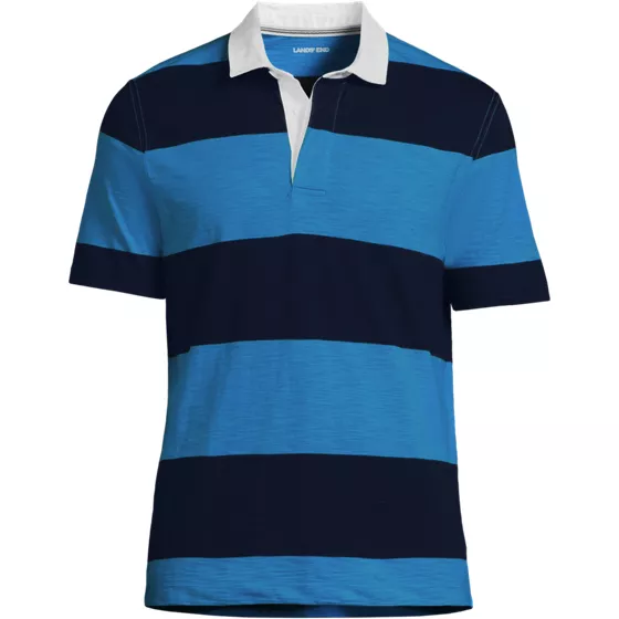 Men's Short Sleeve Lightweight Slub Rugby Polo - primary