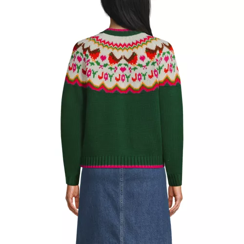 Women's Lofty Fair Isle Cardigan Sweater, Back