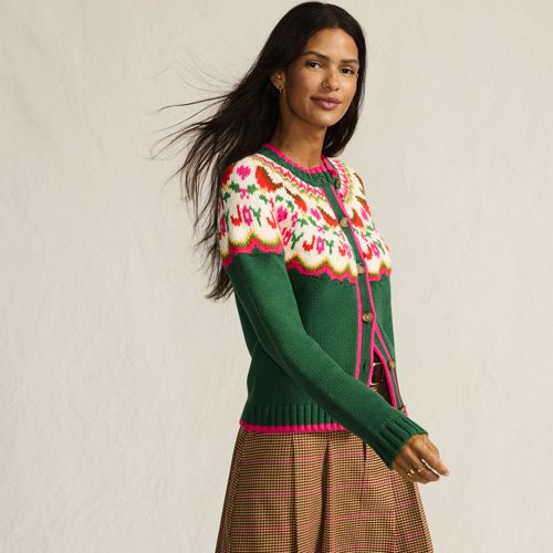 Women's Lofty Fair Isle Cardigan Sweater - image 5