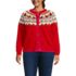 Women's Plus Size Lofty Fair Isle Cardigan Sweater, Front