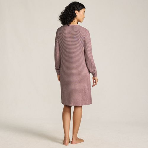  Lands' End Silky Knit Nachthemd Gestreift, Damen, Größe:36-38 Regular, Pink, Polyester/viskose/polyester-mischung, By Lands' End 