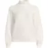 Women's Plus Size Fuzzy Turtleneck Lantern Sleeve Sweater, Front