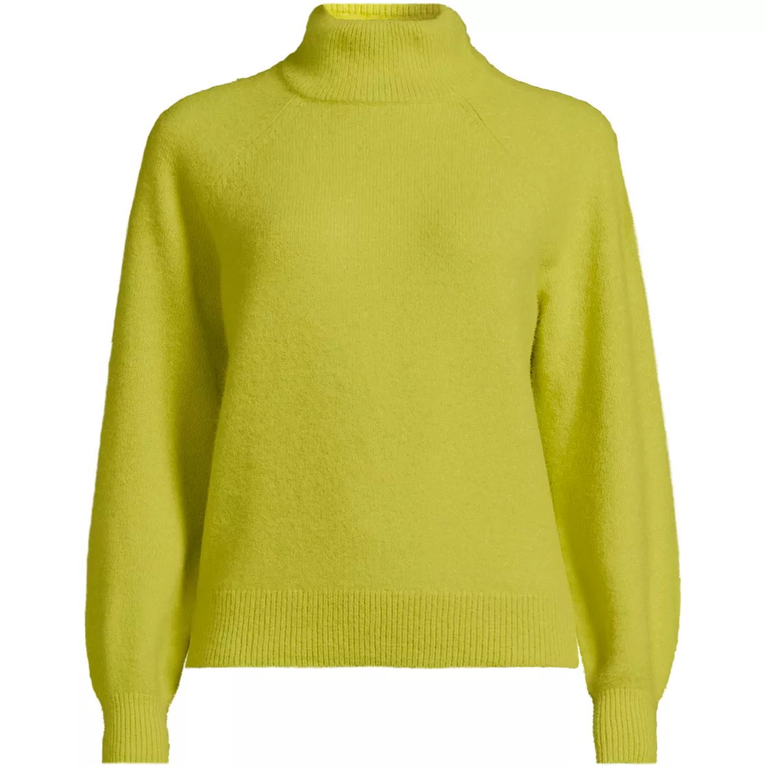 Women's Fuzzy Turtleneck Lantern Sleeve Sweater