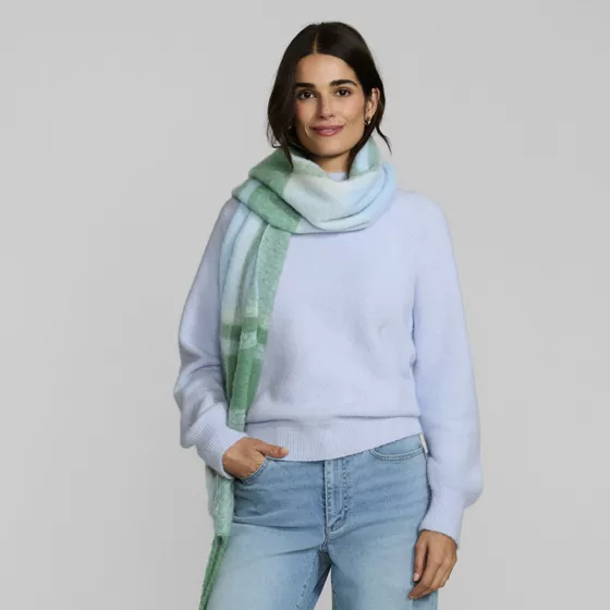 Women's Fuzzy Turtleneck Lantern Sleeve Sweater - primary