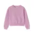 Girls Knit Quilted Crew Neck Sweatshirt, alternative image