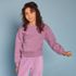 Girls Knit Quilted Crew Neck Sweatshirt, alternative image