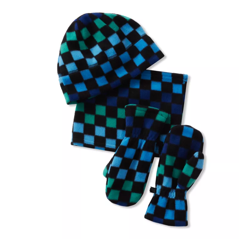 Kids Cozy Fleece Hat-Scarf-Gloves Set, alternative image