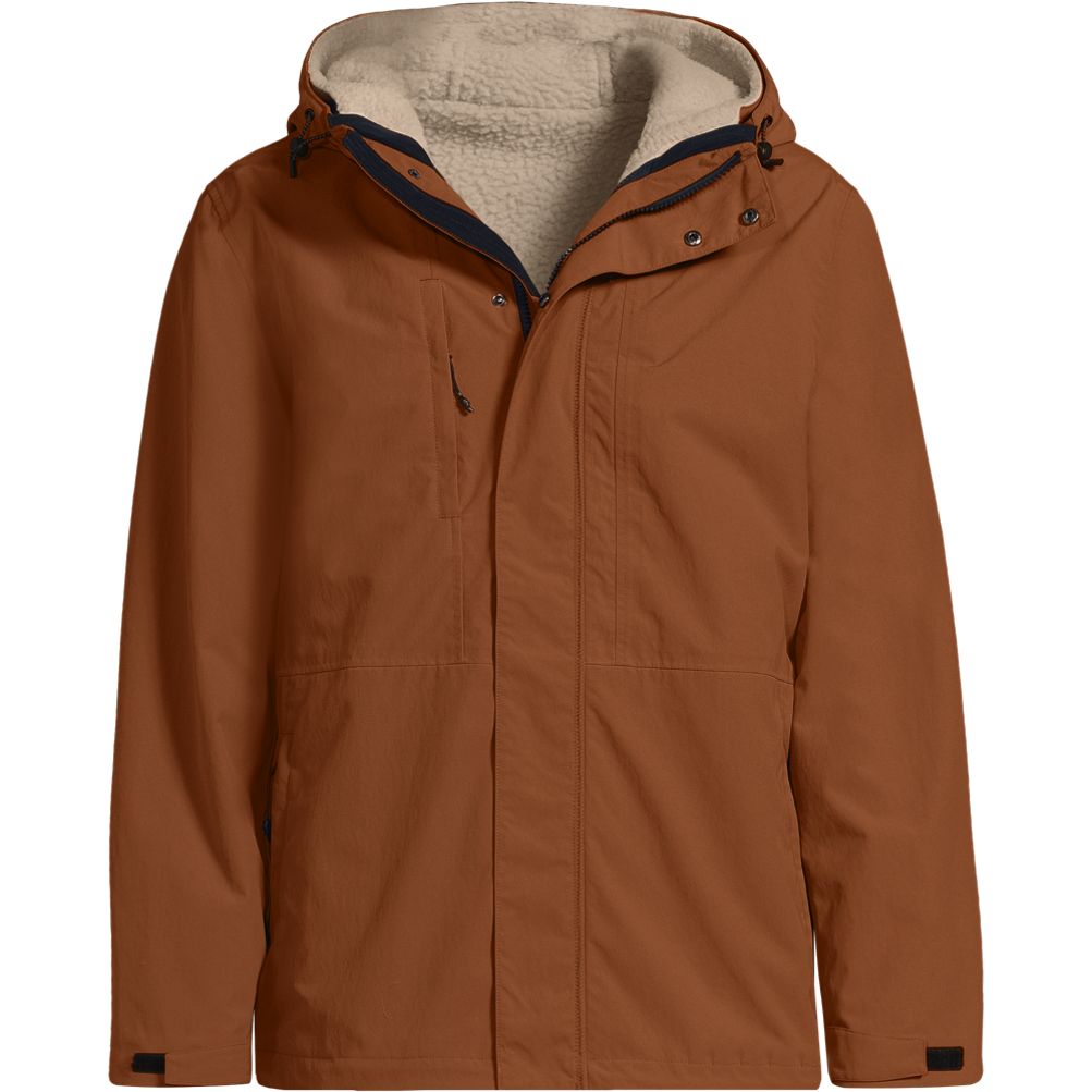 Men's Squall 3 in 1 Sherpa Lined Jacket | Lands' End