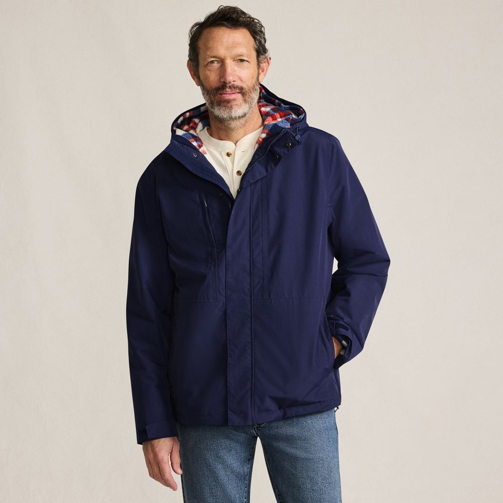 Men's Squall 3 in 1 Sherpa Lined Jacket | Lands' End