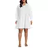 Women's Plus Size Embroidered Poplin Button Front Dress with Godets, alternative image