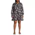Women's Plus Size Poplin Button Front Dress with Godets, alternative image