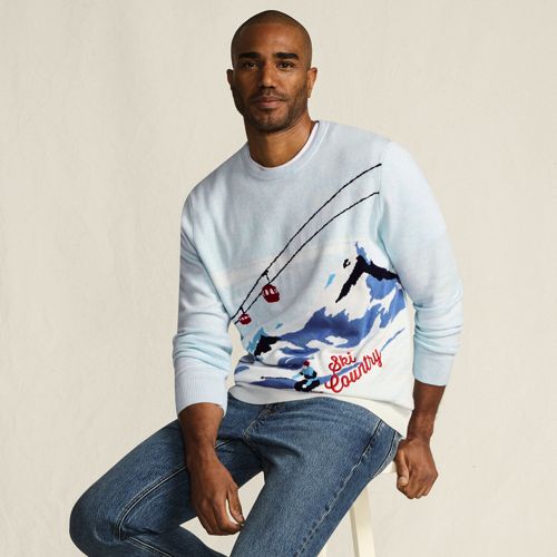 Men's Fine Gauge Cotton Crew Neck Sweater | Lands' End