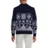 Men's Long Sleeve Holiday Snowflake Crewneck Sweater, Back