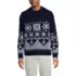 Men's Long Sleeve Holiday Snowflake Crewneck Sweater, Front