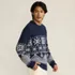 Men's Long Sleeve Holiday Snowflake Crewneck Sweater, alternative image