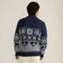 Men's Long Sleeve Holiday Snowflake Crewneck Sweater, Back