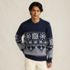Men's Long Sleeve Holiday Snowflake Crewneck Sweater, Front