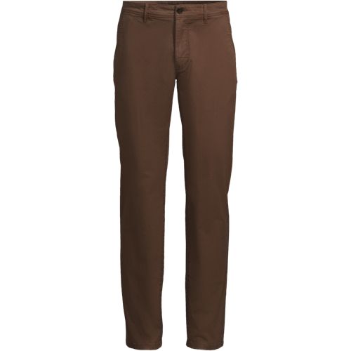 Stretch Chinos, Slim Fit, Men, size: 33 28, regular, Brown, Cotton/Cotton-blend, by Lands' End